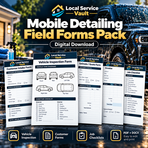 Local Service Vault Mobile Detailing Field Forms Pack