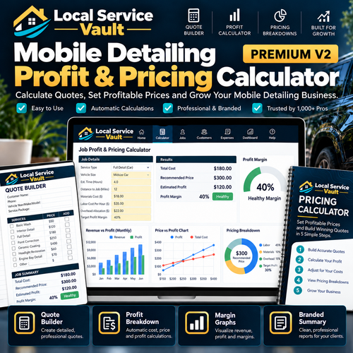 Local Service Vault Mobile Detailing Profit and Pricing Calculator